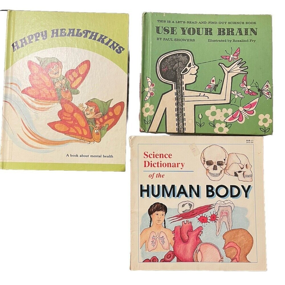 Lot of 3 Vintage Basic Health & Science School Books 1970’s 80’s & 90’s
